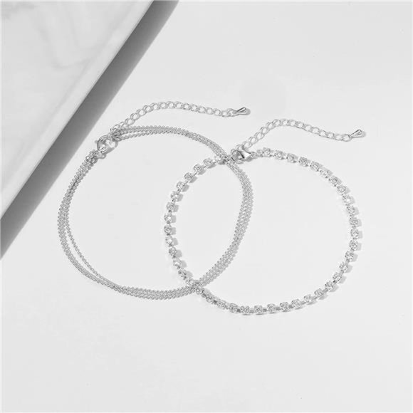 Layered Gold Satellite Anklet - Picture 2 of 6